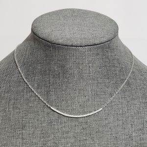 Long Curved Bar CZ Crystal Pave Pendant Choker Necklace in .925 Sterling Silver